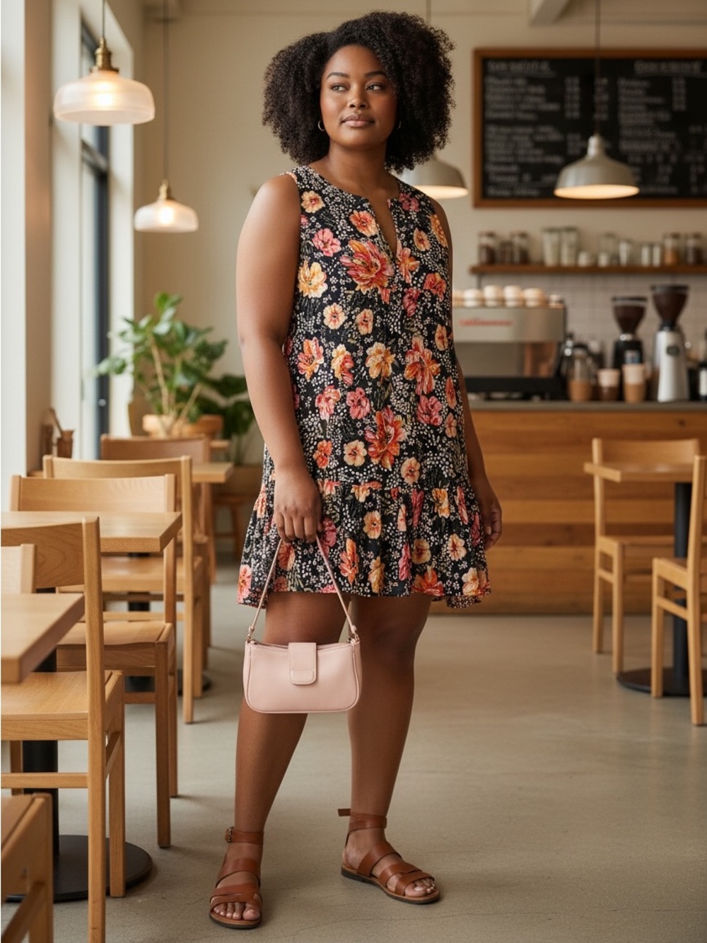 Love Stitch Floral Sleeveless Dress Size L